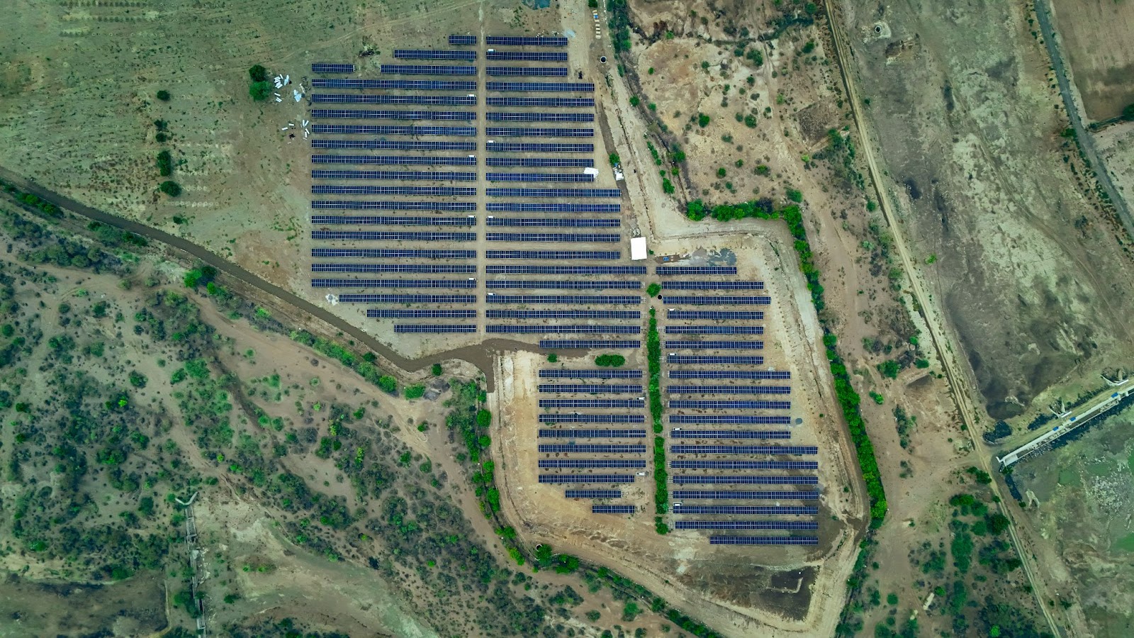 Aerial view of solar plant